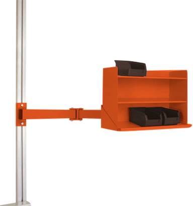 Manuflex LZ8248.2001 ESD ESD-insiktslådans hyllhållare för UNIVERSAL och CANTOLAB med dubbellänk, B x D x H= 435 x 165 x
