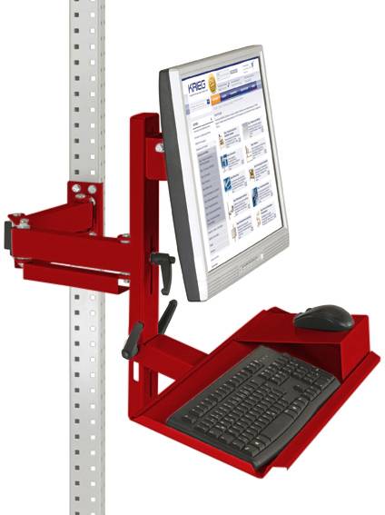 Manuflex ZB3628.3003 Ergonomi monitorhållare för UNIVERSAL och PROFFS med tangentbord- och musyta, VESA-adapter 100 mm