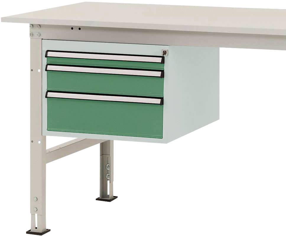 Manuflex AS0002.6011 Underinbyggnad i hölje PACKPOOL, användbar höjd 300 mm med 3 lådor. För bordsdjup 800 mm