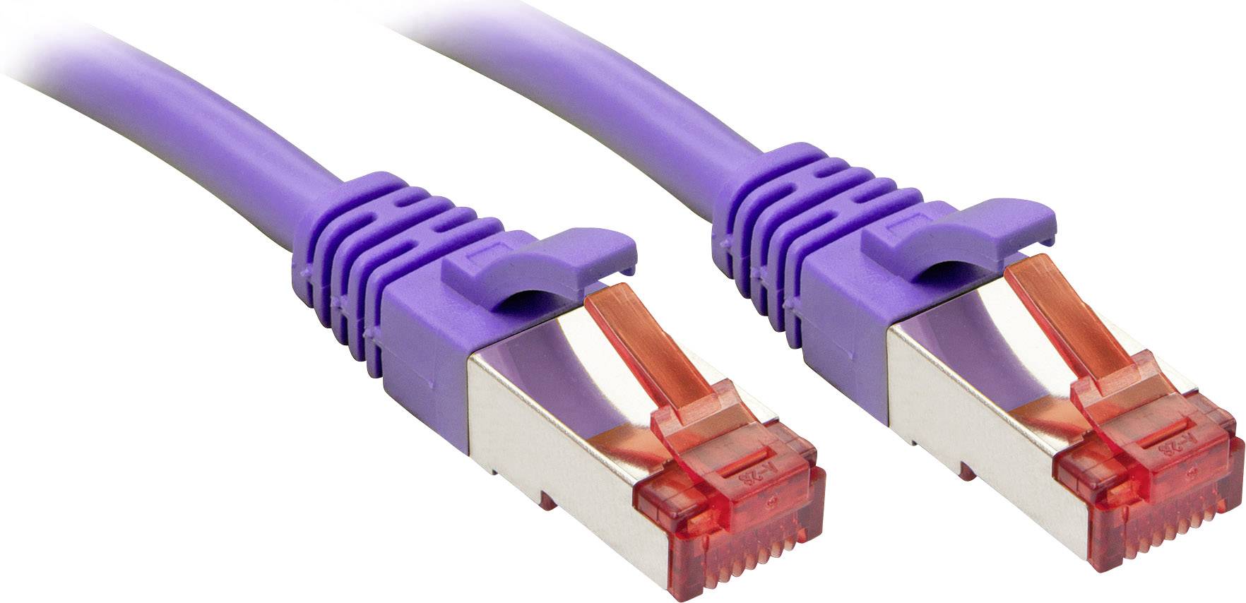 LINDY 47831 RJ45 Nätverkkabel, Patchkabel CAT 6 S/FTP 30.00 m Violett med låsskydd 1 st