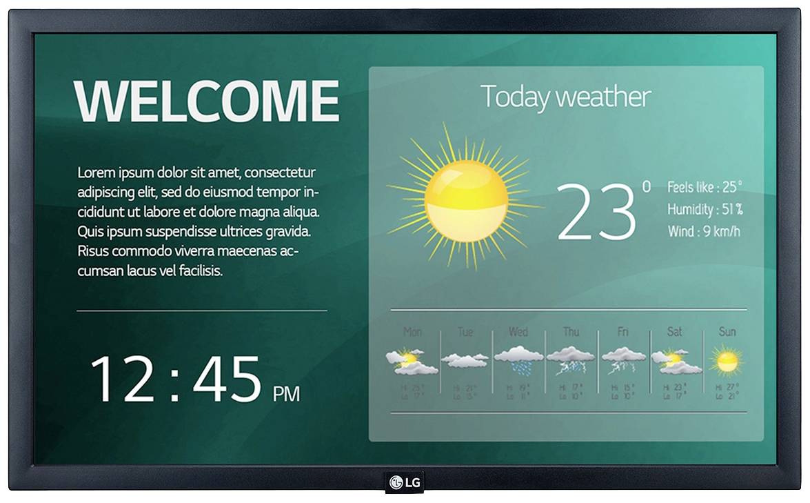 LG Electronics 22SM3G-B Digital skylt 54.6 cm 21.5 tum 1920 x 1080 Pixel 16/7
