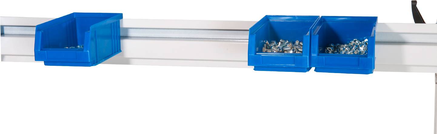 Manuflex ZB3907.5007 Lådhållarskena för UNIVERSAL och PROFFS i briljansblå RAL 5007, B x D x H = 1746 x 2 x 100 mm