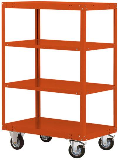 Manuflex TRANSOMOBIL TP4133.2001 Hyllvagn bromsar Stål pulverlackerat Rödorange (RAL 2001)