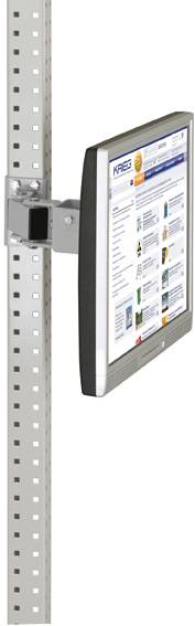 Manuflex ZB3630.9006 Monitorbärare för UNIVERSAL och PROFFS med 80 mm dubbellänk, VESA-adapter 100 mm, i aluminiumsilver