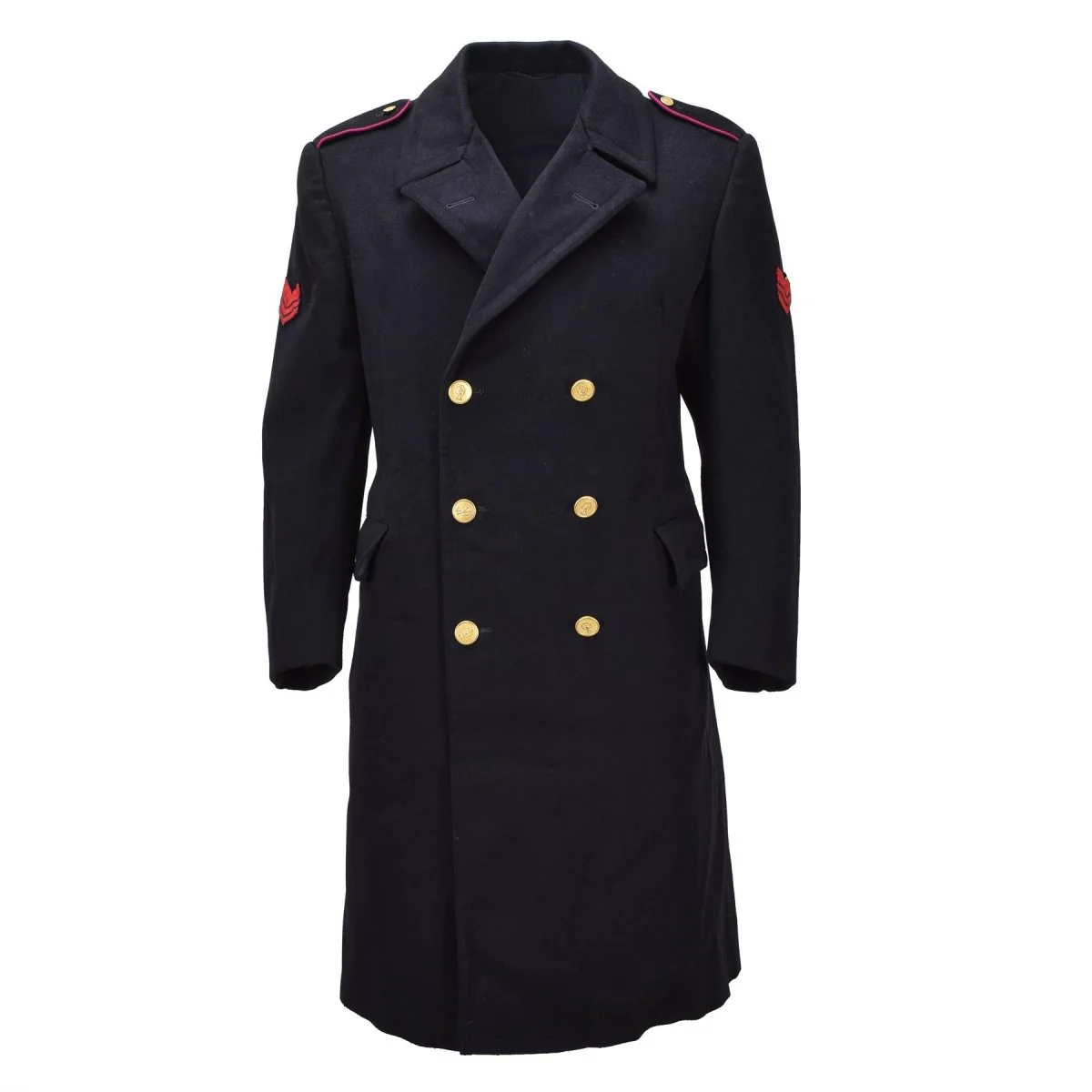 Original italiensk militär Carabinieri klänning ull dubbelknäppt svart