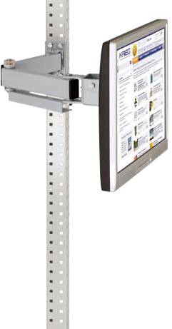 Manuflex ZB3639.9006 Monitorbärare för UNIVERSAL och PROFFS med 500 mm dubbellänk, VESA-adapter 100 mm, i aluminiumsilve
