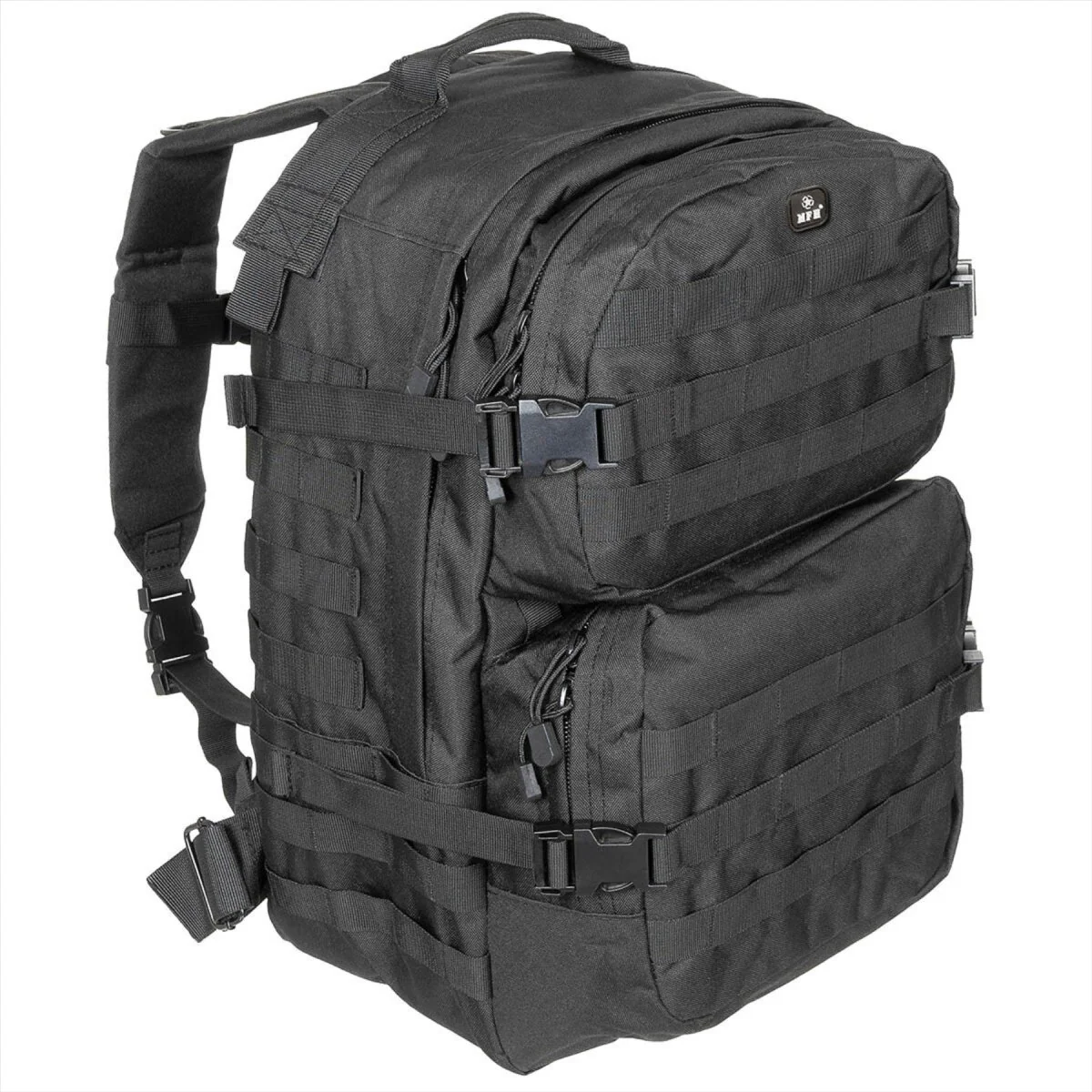 MFH US Assault II Tactical Ryggsäck 40L Ergonomiskt mollesystem Hydration Klar