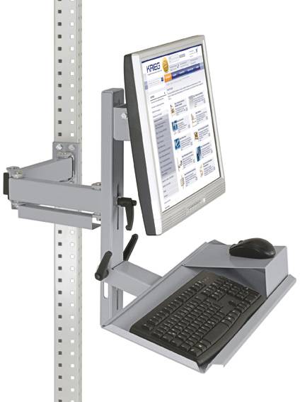 Manuflex ZB3628.9006 Ergonomi monitorhållare för UNIVERSAL och PROFFS med tangentbord- och musyta, VESA-adapter 100 mm
