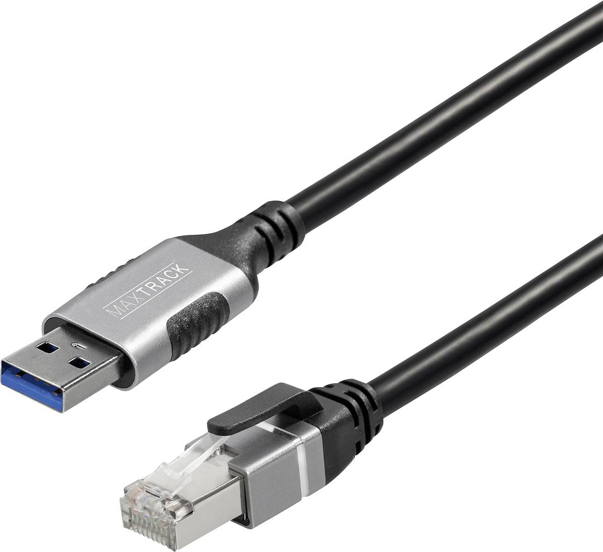 Maxtrack USB 3.0 / RJ45 Nätverk Adapter CAT 6 [1x USB 3.0 – 1x RJ45 hane] 1 m Svart