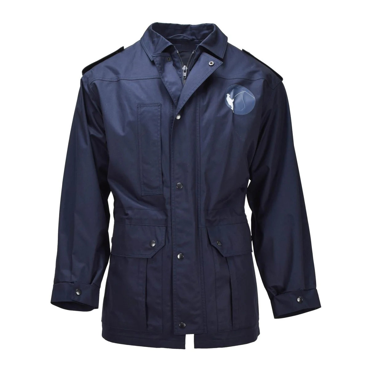 Original holländsk militär parka turn Down krage Fisherman Logo Army Jacka Blå