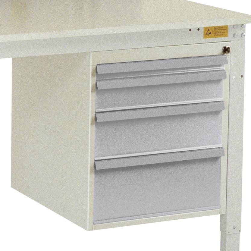 Manuflex LZ4763.9006 ESD ESD-chassiunderbyggnad, användbar höjd 500 mm med 4 lådor. För bordsdjup 1000 mm