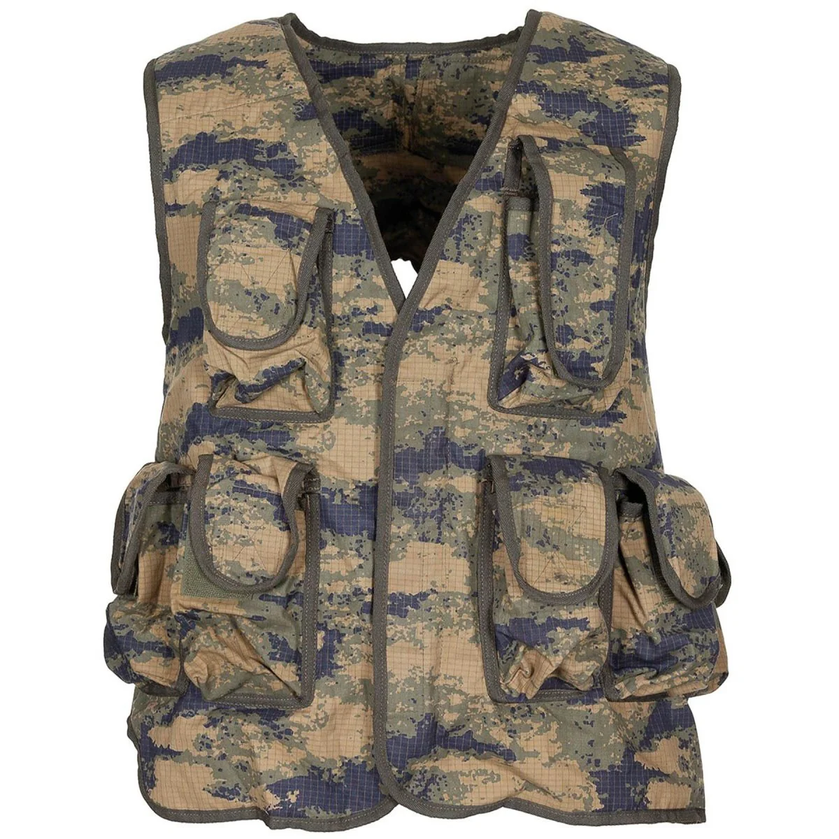 Original turkisk militärväst 8 bifogade fickor axelvadd M2018 Camo