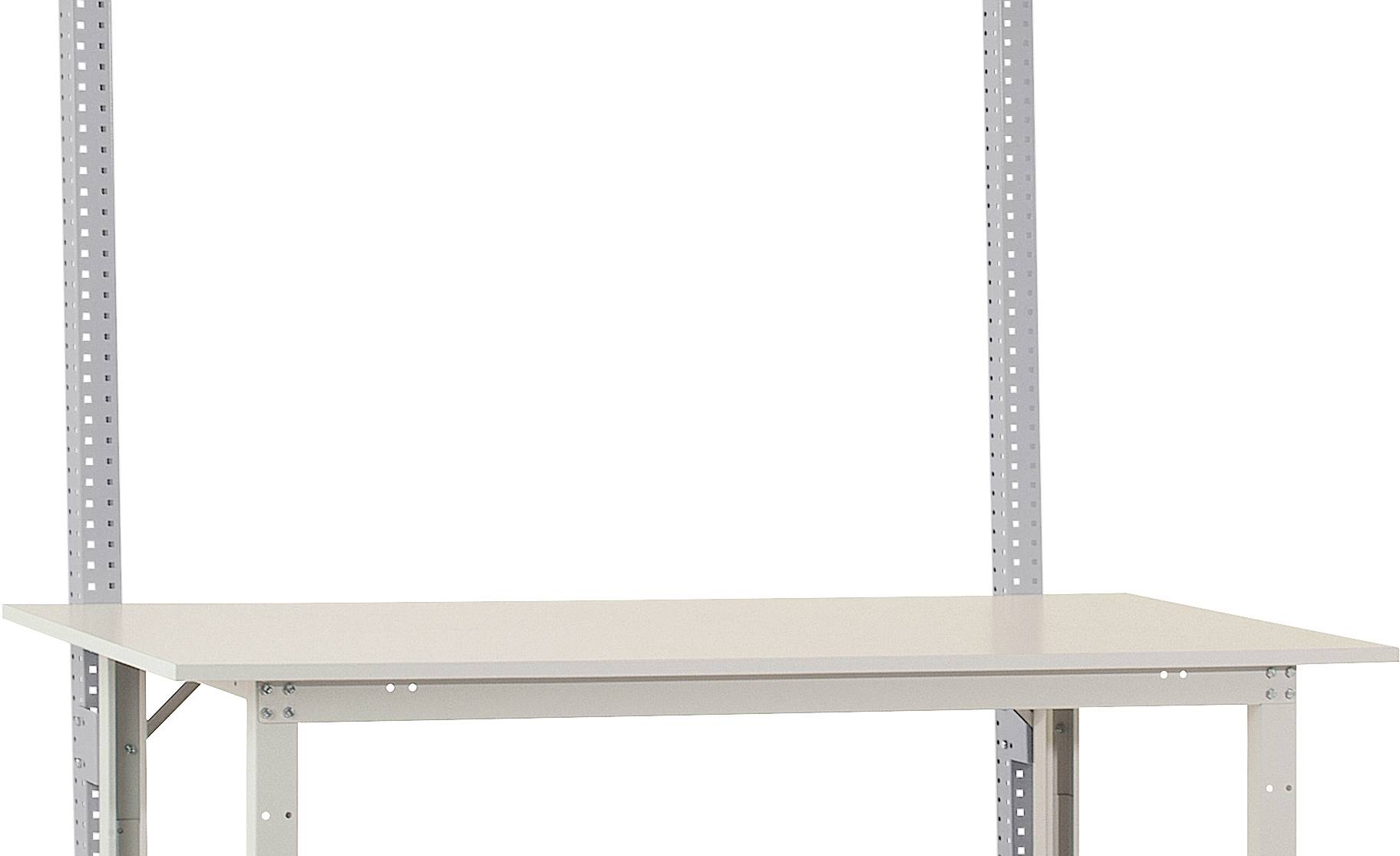 Manuflex AS1661.9006 Byggpelare i aluminiumsilver liknande RAL 9006 för alla PACKPOOL standard packbord, användbar höjd