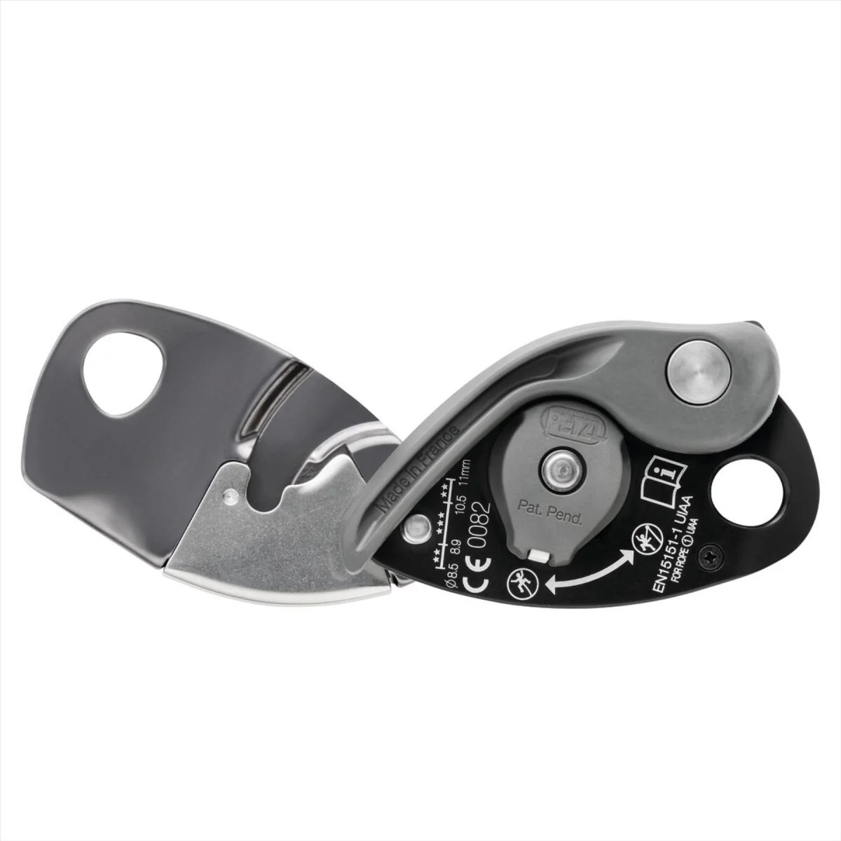 Petzl GRIGRI Belay Device Assisted Braking Anti-Panic 8,5–11 mm Grå