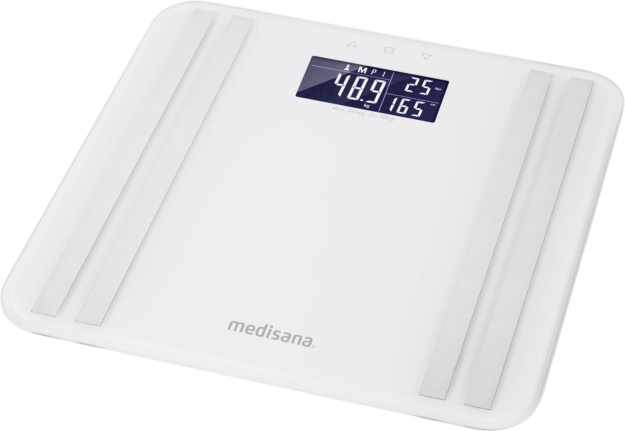 Medisana BS 465 Våg med kroppsanalays Vägningsområde=180 kg Vit