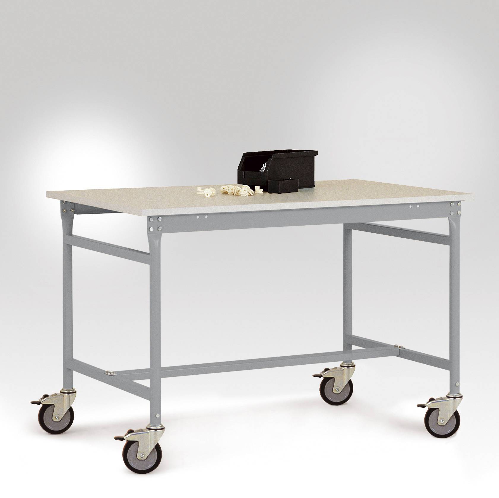 Manuflex LB4013.9006 ESD Arbetsbordmöbel Aluminiumsilver