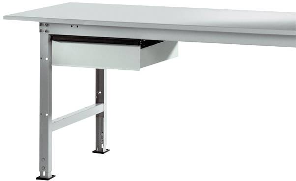 Manuflex AS0006.7035 Låda i ljusgrå RAL 7035, med lås, för bordsdjup 800 mm, BxDxH= 425 x 550 x 135 mm
