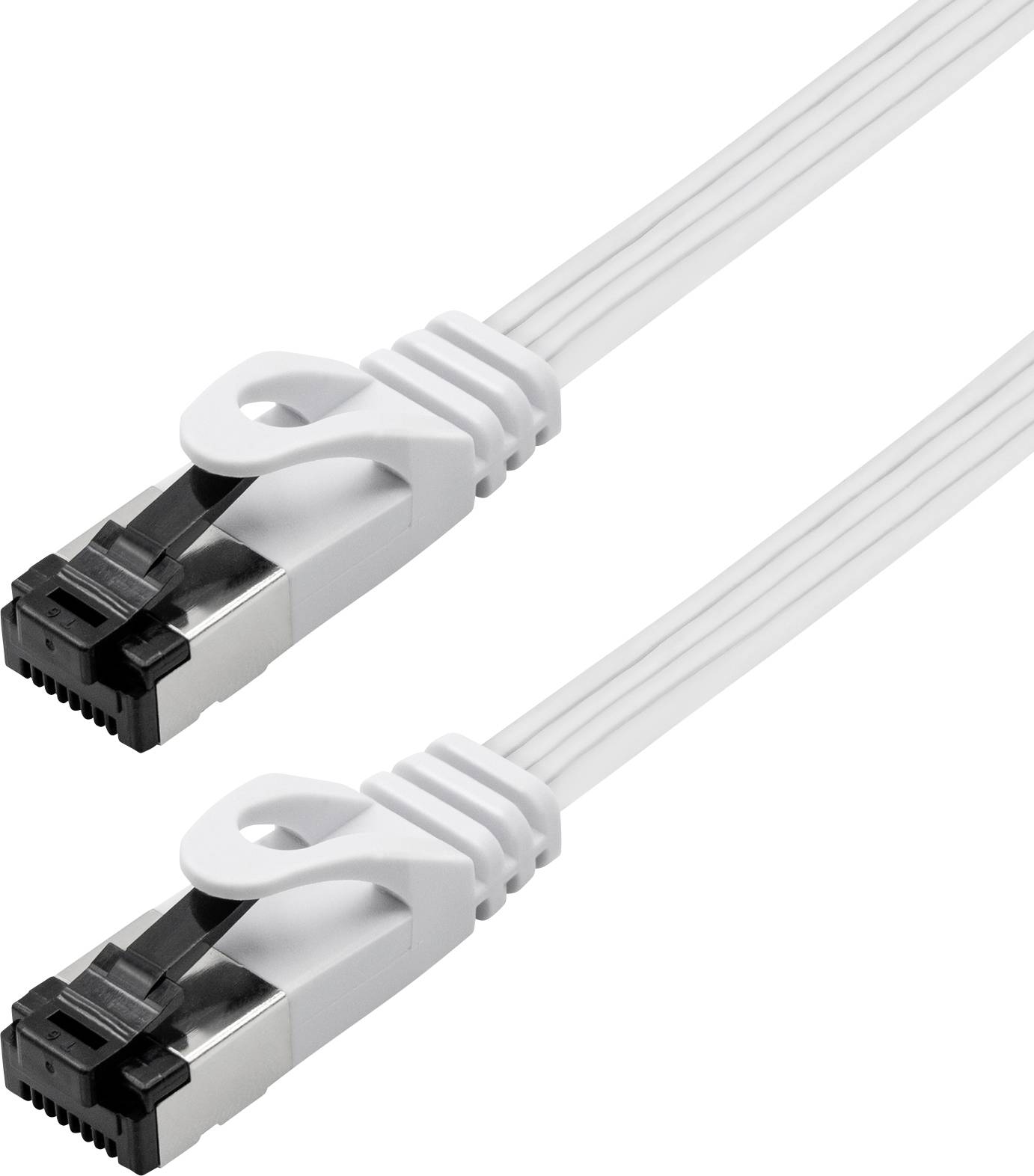 Maxtrack TI55-1,5L RJ45 Nätverkkabel, Patchkabel CAT 8.1 U/FTP 1.5 m Vit Platt 1 st