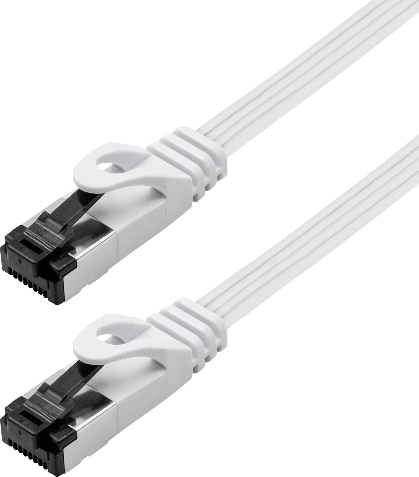 Maxtrack TI55-5L RJ45 Nätverkkabel, Patchkabel CAT 8.1 U/FTP 5 m Vit Platt 1 st