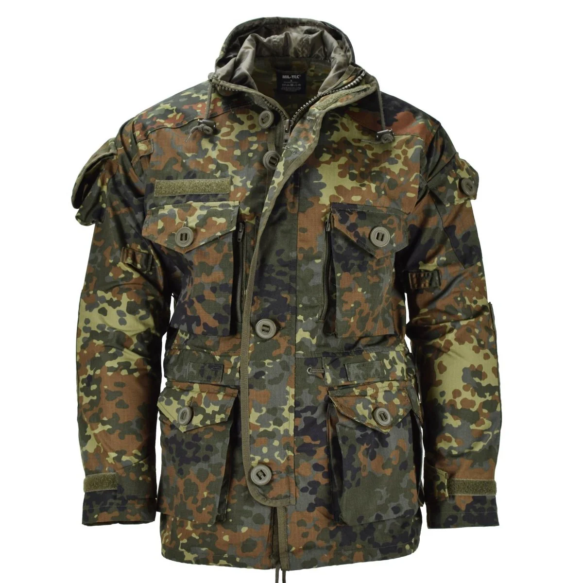 Mil-Tec Brand Jacket Ripstop Smock German Army Flecktarn Camo Parka herrkläder