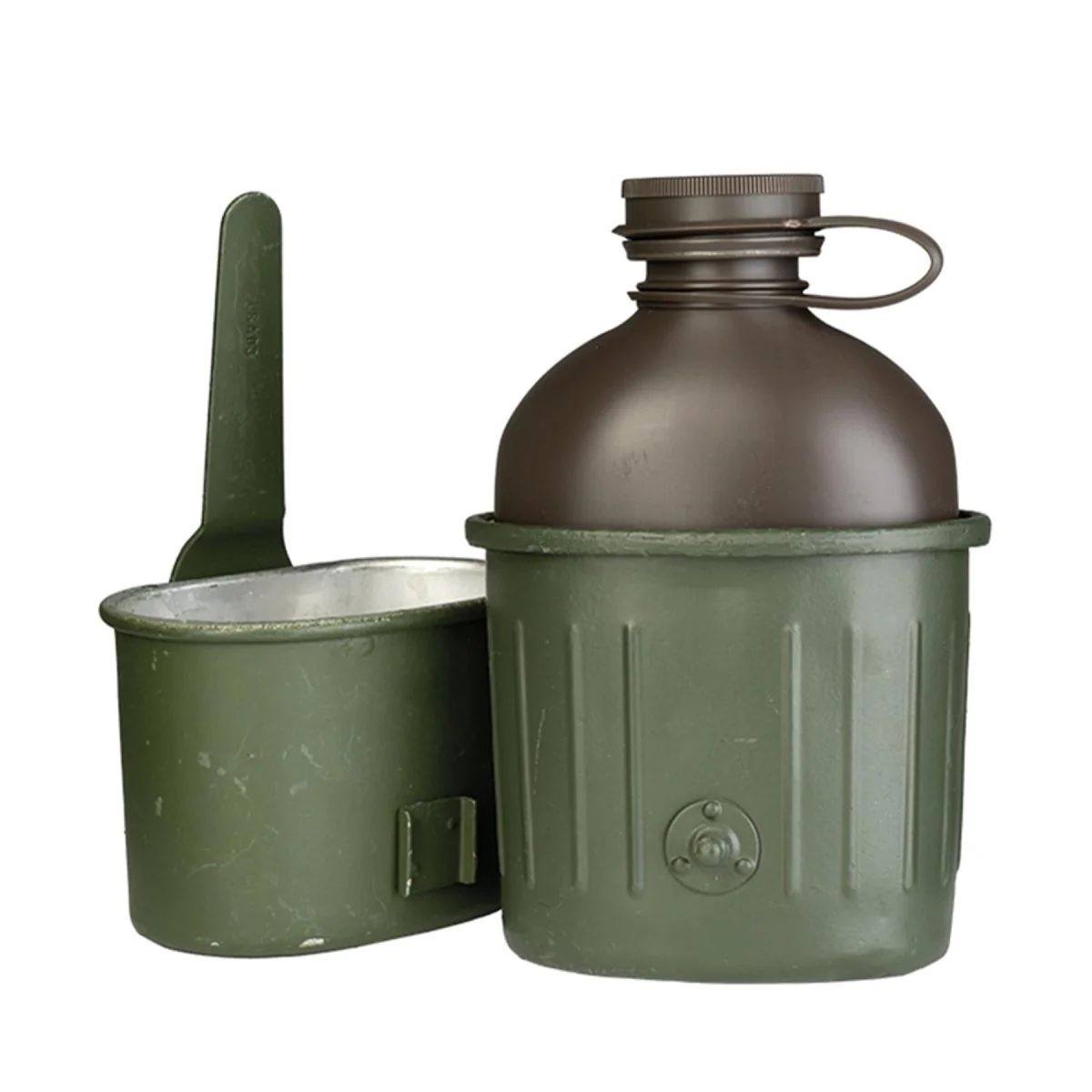 Original tysk militärkolv 0,8L plastmatsal aluminiumkopp Oliv