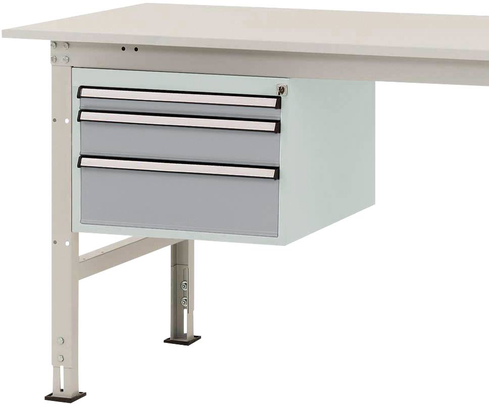 Manuflex AS0002.9006 Underinbyggnad i hölje PACKPOOL, användbar höjd 300 mm med 3 lådor. För bordsdjup 800 mm