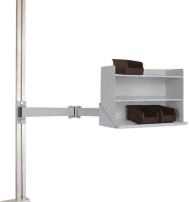 Manuflex LZ8248.9006 ESD ESD-insiktslådans hyllhållare för UNIVERSAL och CANTOLAB med dubbellänk, B x D x H= 435 x 165 x
