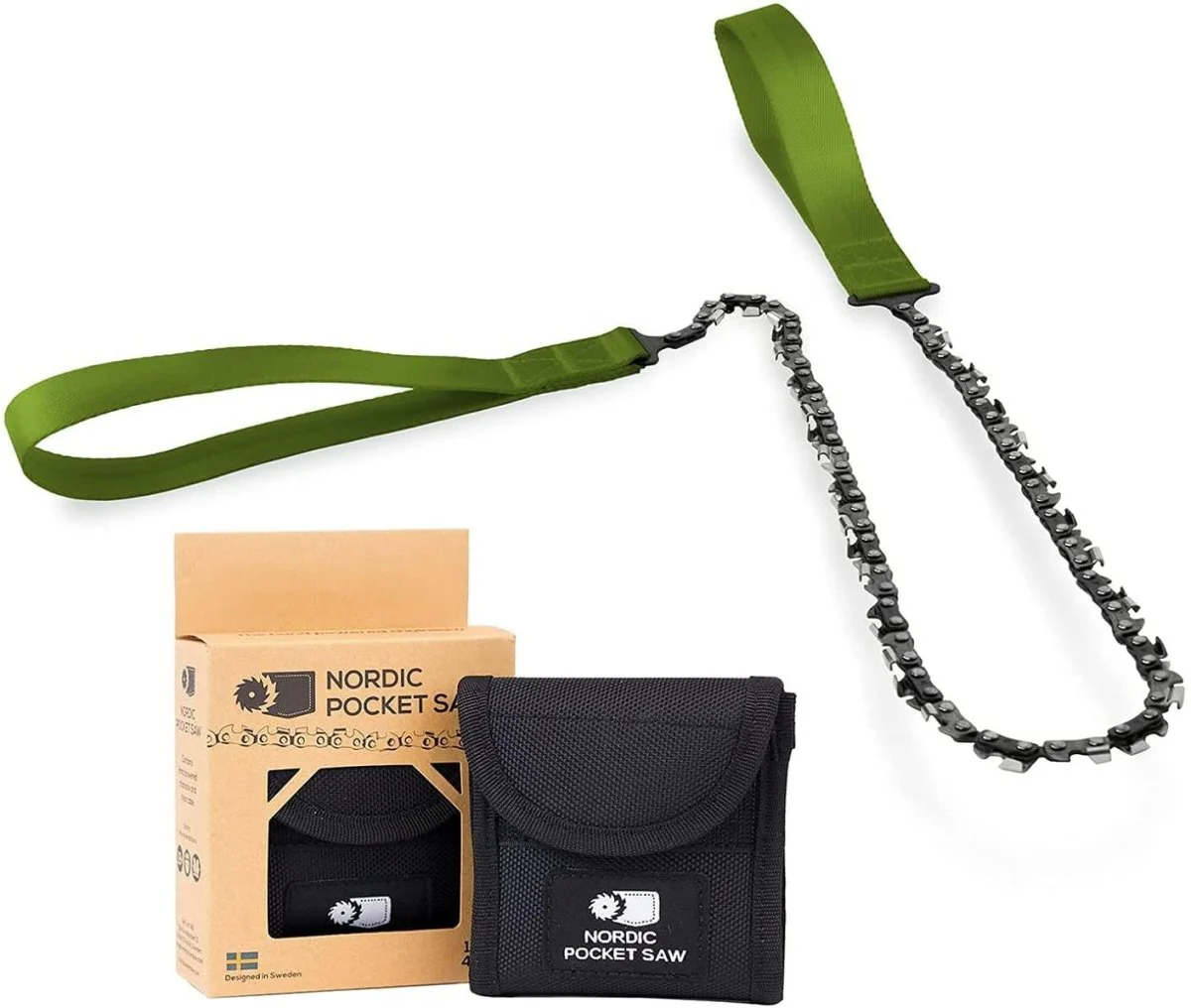 Nordic Pocket såg Emergency Outdoor Hand Chainsaw Compact Quality Green Handtag