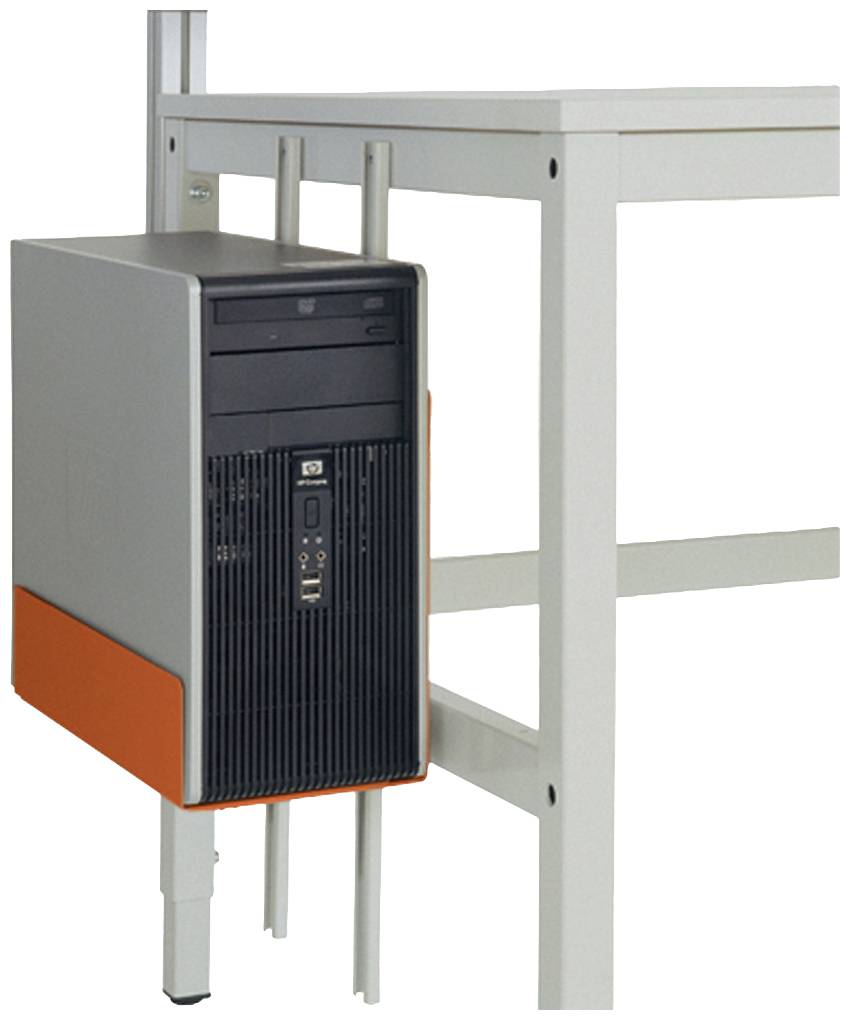 Manuflex ZB3607.2001 CPU-hållare i rödorange RAL 2001, BxDxH = 180-250 x 450 x 290 mm