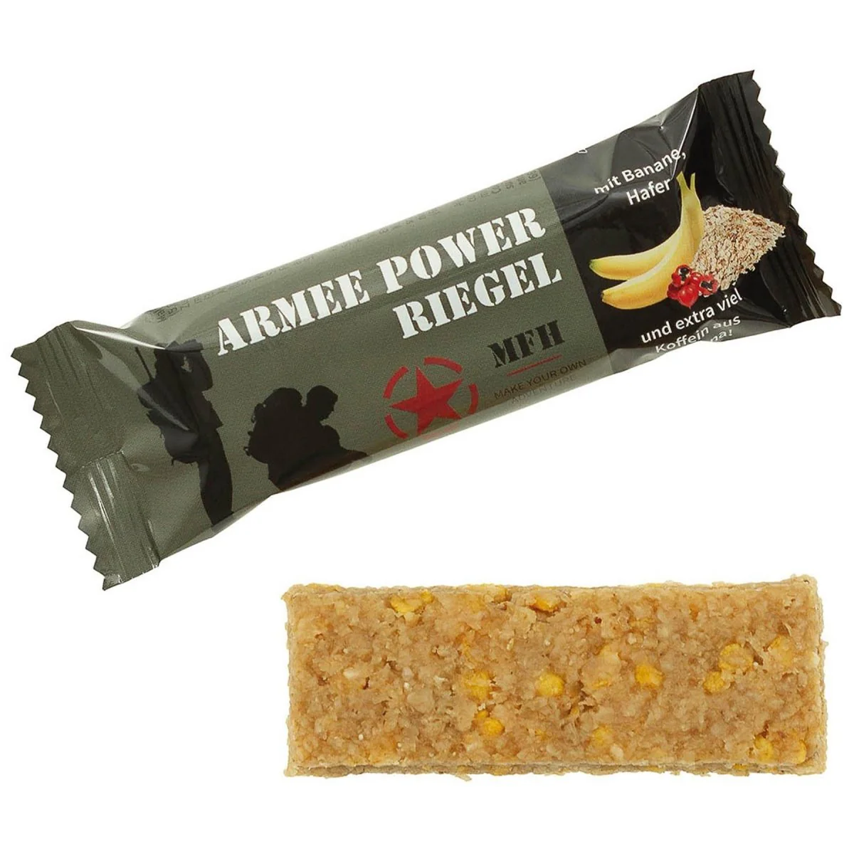 MFH Army Power Bar 60g Koffein Energy Bar Outdoor Snack Banan Guarana Smak