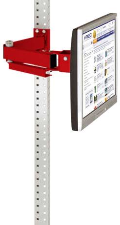Manuflex ZB3639.3003 Monitorhållare för UNIVERSAL och PROFFS med 500 mm dubbellänk, VESA-adapter 100 mm, i rubinröd RAL