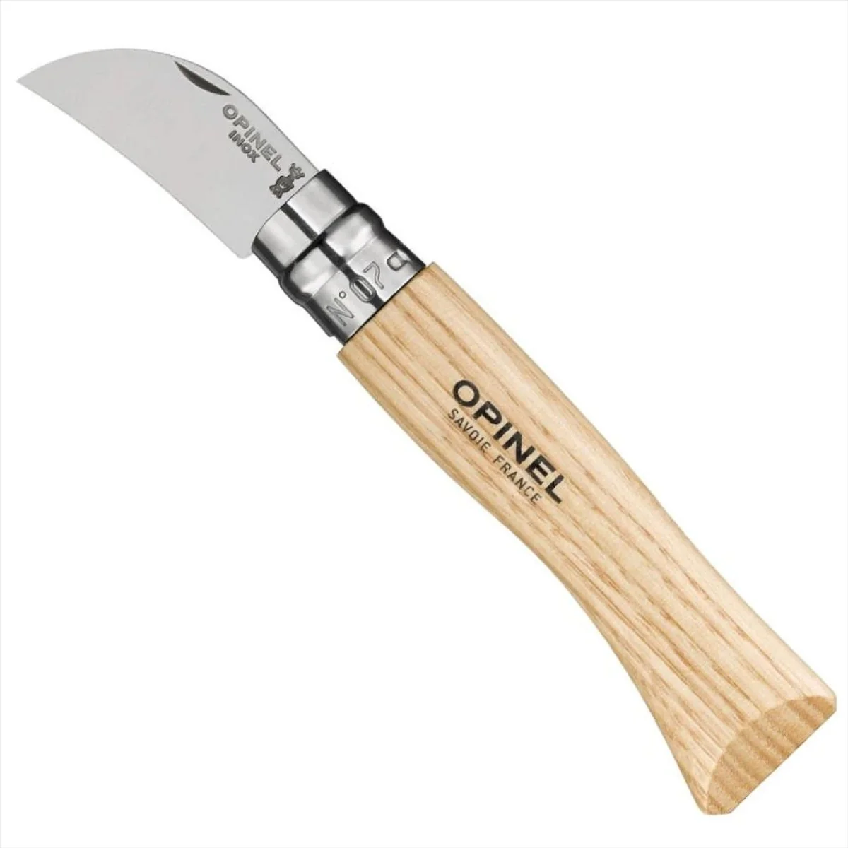 Opinel N°07 kastanj vitlök vikbar fickkniv 12C27 blad valnötshandtag