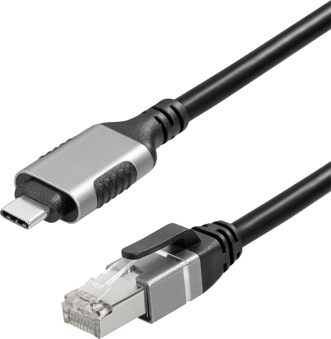 Maxtrack USB-C® / RJ45 Nätverk Adapterkabel CAT 6 [1x USB-C® hane – 1x RJ45 hane] 1.50 m Svart