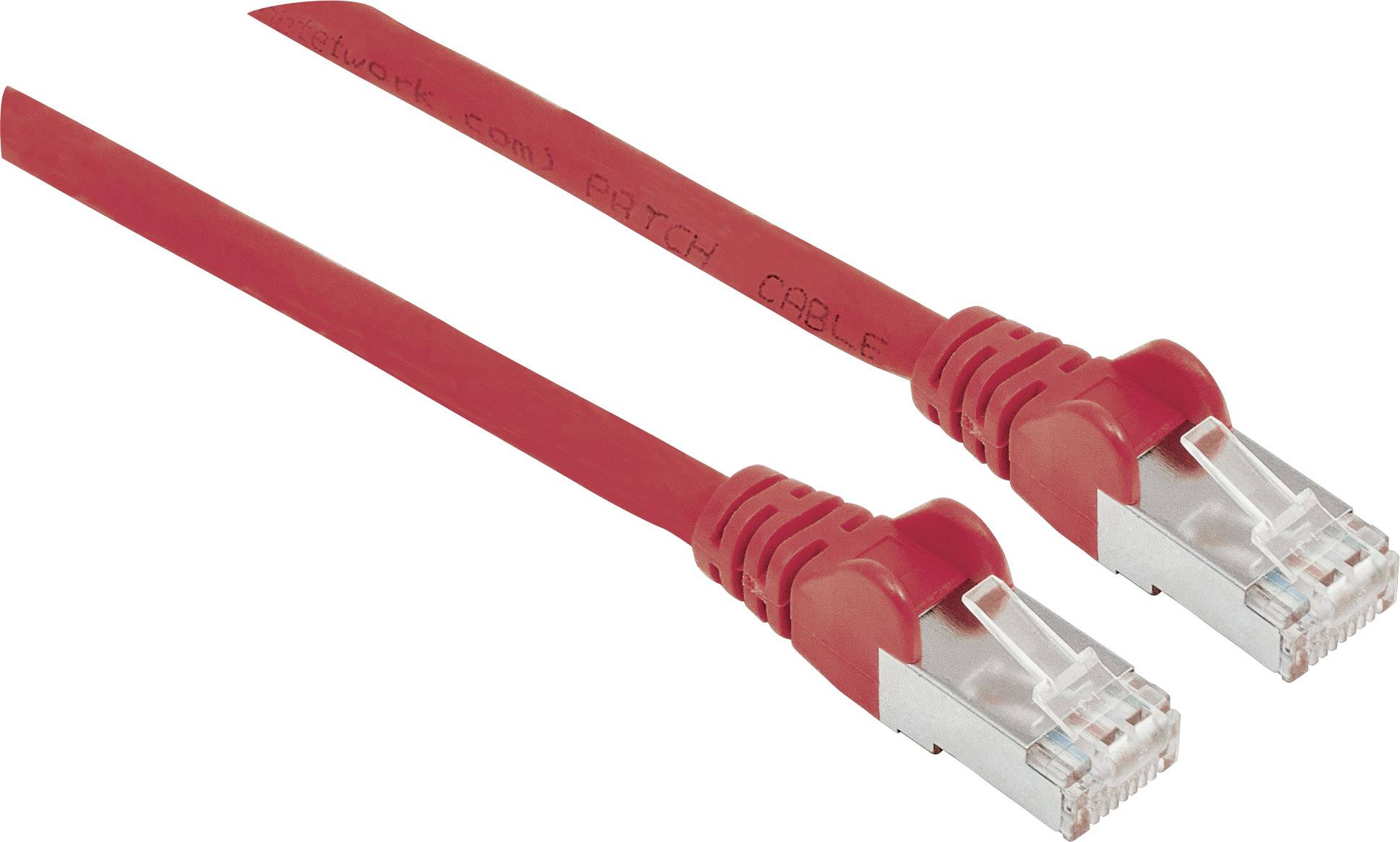 Intellinet 736879 RJ45 Nätverkkabel, Patchkabel CAT 6A S/FTP 10.00 m Röd Folieskärmning, Flätad skärmning, Halogenfri 1